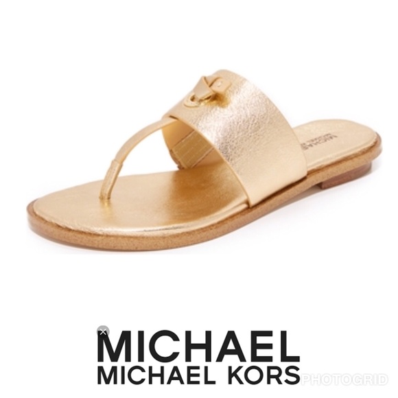 MICHAEL Michael Kors Shoes - Michael Kors Leather Metalic Sandals